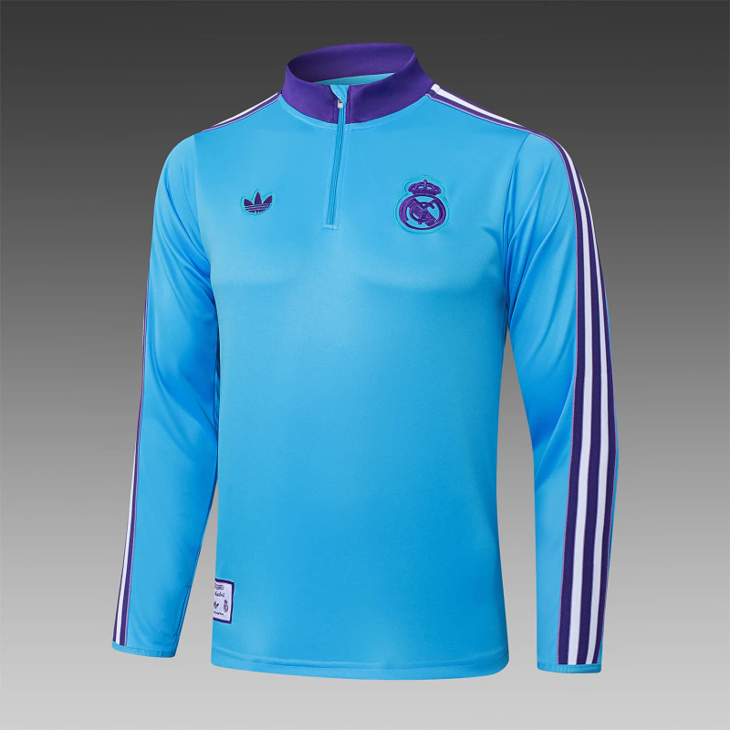 Real Madrid Long-sleeved half-pull training kit 2025/2026 New Season Football Jersey Sports Shirt