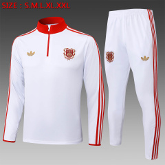 Spain Long-sleeved half-pull training kit 2025/2026 New Season Football Jersey Sports Shirt