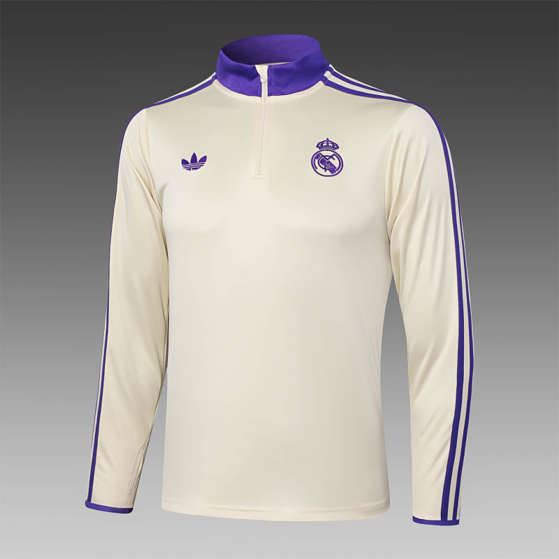 Real Madrid Long-sleeved half-pull training kit 2025/2026 New Season Football Jersey Sports Shirt