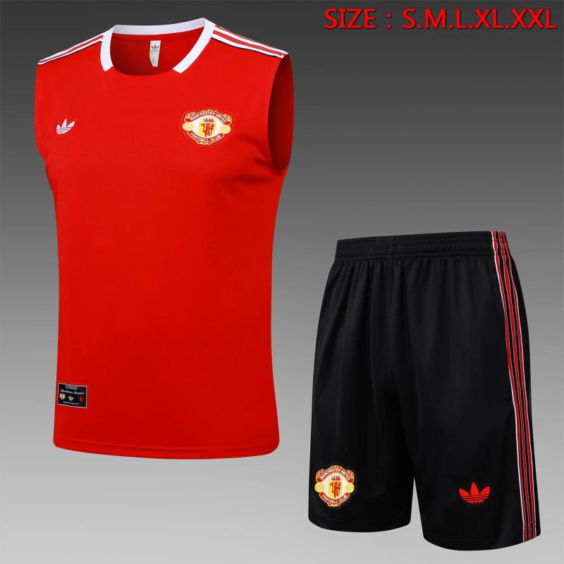Manchester United vest Short sleeve training kit 2025/2026 New Season Football Jersey Sports Shirt
