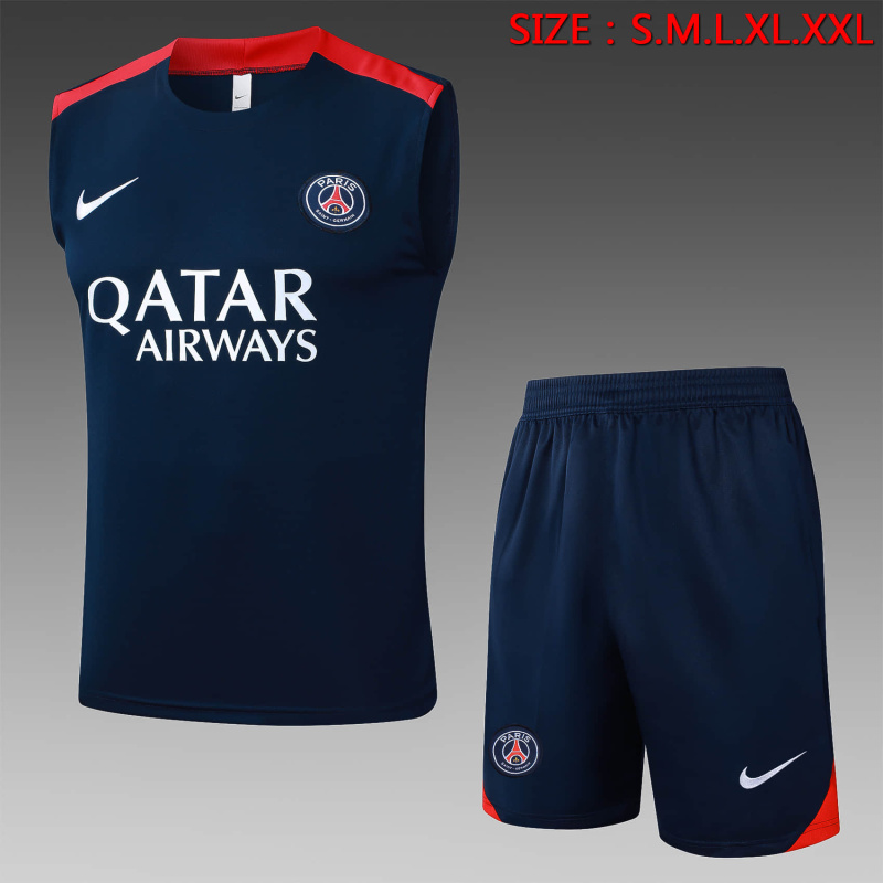 PSG vest Short sleeve training kit 2025/2026 New Season Football Jersey Sports Shirt