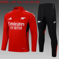 KIDS Arsenal Long-sleeved half-pull training kit 2025/2026 New Season Football Jersey Sports Shirt