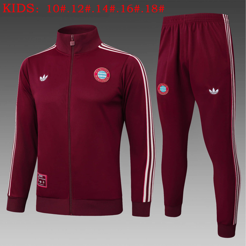 KIDS Bayern Munich Hoodie Jacket Kit 2025/2026 New Season Football Jersey Sports Shirt
