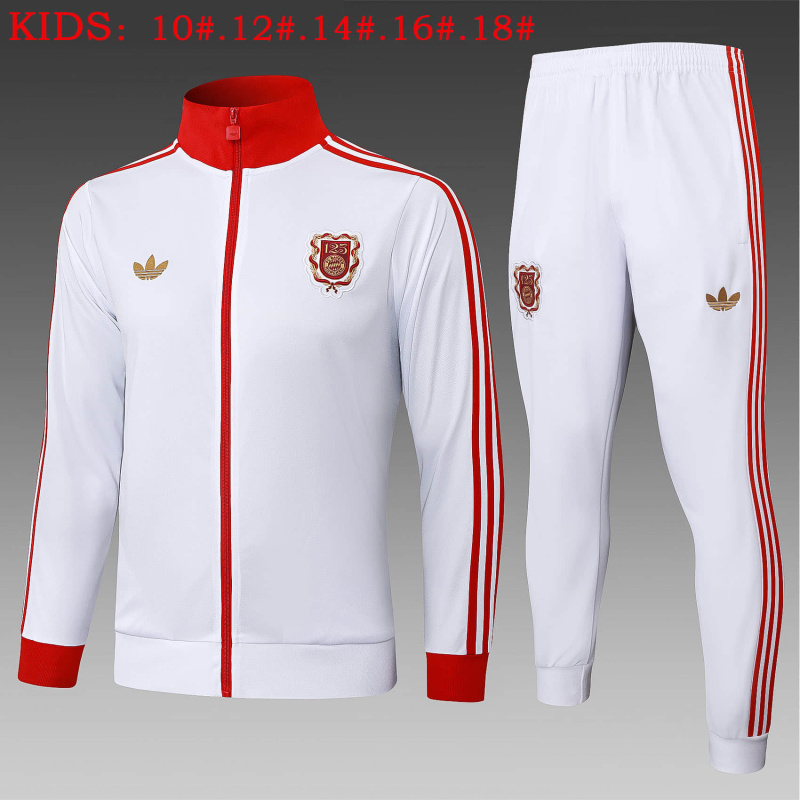 KIDS Bayern Munich 125th Anniversary Long-sleeved Half-pull Training Kit 2025/2026 New Season Football Jersey Sports Shirt