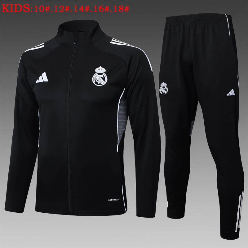 KIDS Real Madrid Hoodie jacket kit 2025/2026 New Season Football Jersey Sports Shirt