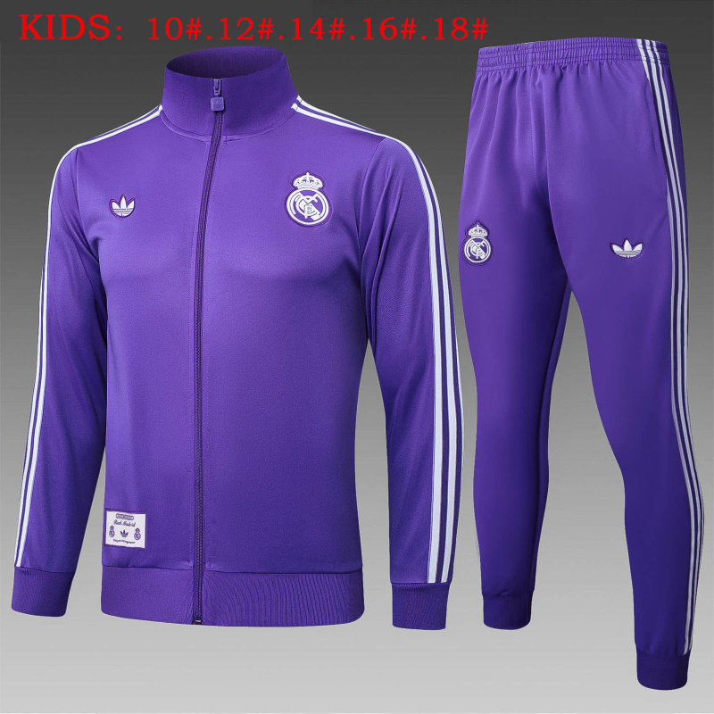 KIDS Real Madrid Hoodie jacket kit 2025/2026 New Season Football Jersey Sports Shirt