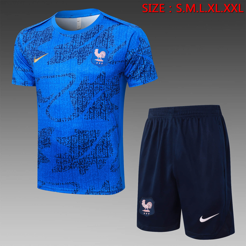 France Short sleeve training kit 2025/2026 New Season Football Jersey Sports Shirt