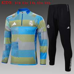 KIDS Real Madrid Long-sleeved half-pull training kit 2025/2026 New Season Football Jersey Sports Shirt