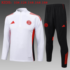 KIDS Bayern Munich Long-sleeved half-pull training kit 2025/2026 New Season Football Jersey Sports