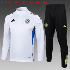 KIDS Manchester United Long-sleeved half-pull training kit 2025/2026 New Season Football Jersey Sports
