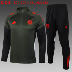 KIDS Bayern Munich Long-sleeved half-pull training kit 2025/2026 New Season Football Jersey Sports