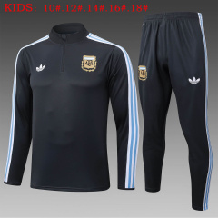 KIDS Argentina Long-sleeved half-pull training kit 2025/2026 New Season Football Jersey Sports