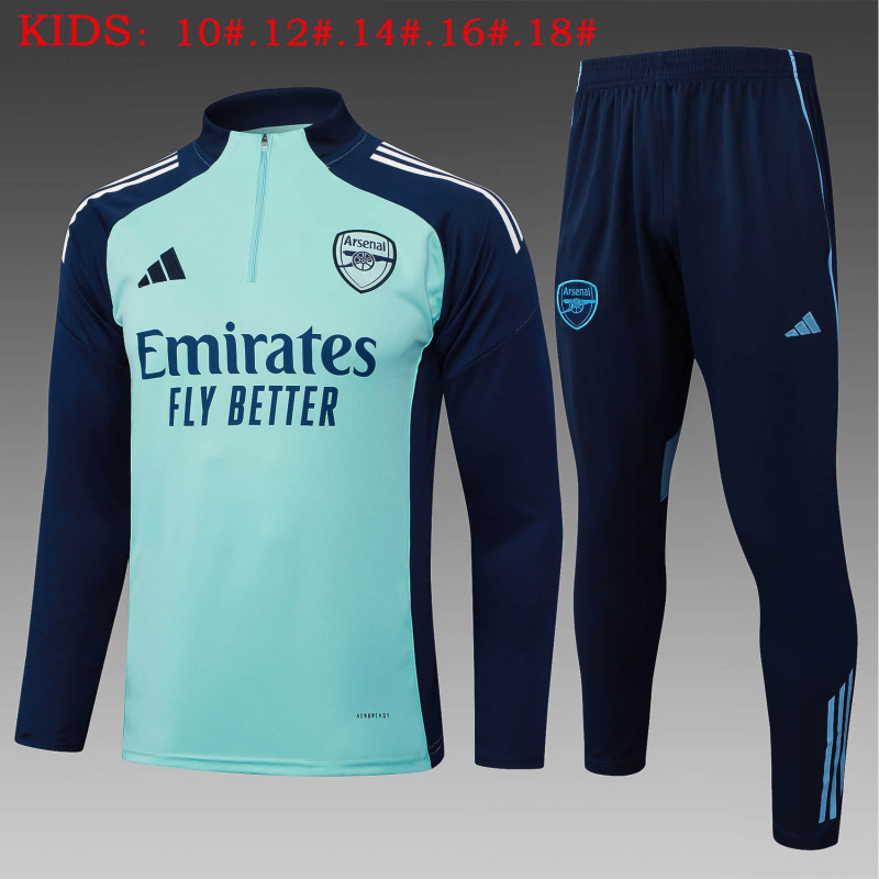 KIDS Arsenal Long-sleeved half-pull training kit 2025/2026 New Season Football Jersey Sports Shirt