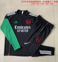KIDS Arsenal Long-sleeved half-pull training kit 2025/2026 New Season Football Jersey Sports Shirt