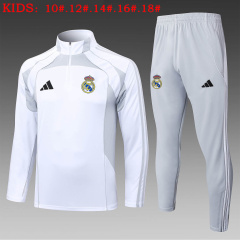 KIDS Real Madrid Long-sleeved half-pull training kit 2025/2026 New Season Football Jersey Sports Shirt