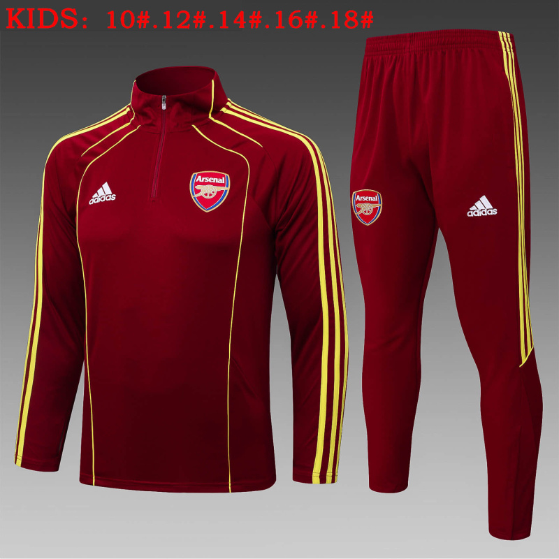 KIDS Arsenal Long-sleeved half-pull training kit 2025/2026 New Season Football Jersey Sports Shirt