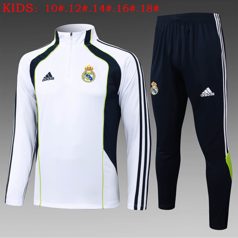 KIDS Real Madrid Long-sleeved half-pull training kit 2025/2026 New Season Football Jersey Sports Shirt