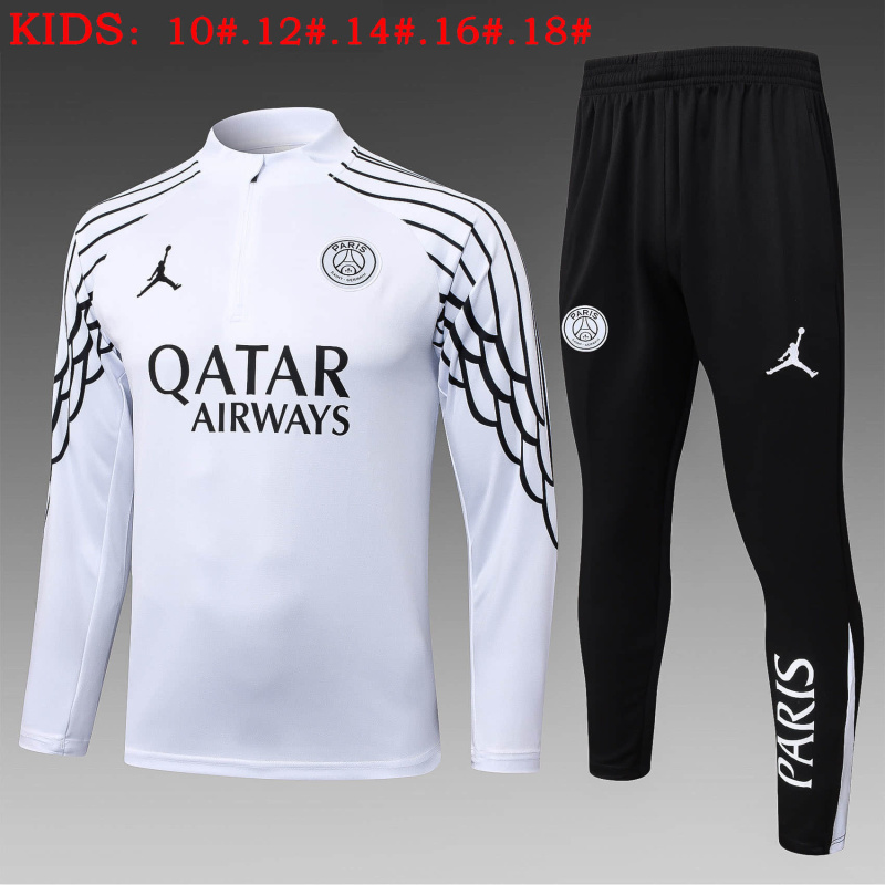 KIDS PSG Long-sleeved half-pull training kit 2025/2026 New Season Football Jersey Sports
