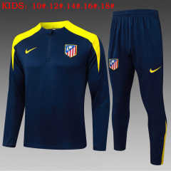 KIDS Atletico Madrid Long-sleeved Half-pull Training Kit 2025/2026 New Season Football Jersey Sports Shirt
