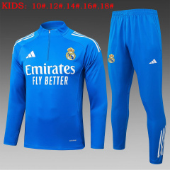 KIDS Real Madrid Long-sleeved half-pull training kit 2025/2026 New Season Football Jersey Sports