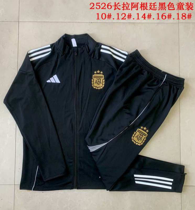 KIDS Argentina Jacket Training Kit 2025/2026 New Season Football Jersey Sports Shirt