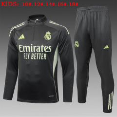 KIDS Real Madrid Long-sleeved half-pull training kit 2025/2026 New Season Football Jersey Sports Shirt