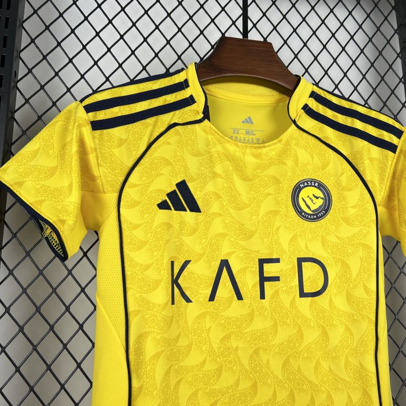 KIDS Al-Nassr Home 2025/2026 New Season Football Jersey Sports Shirt