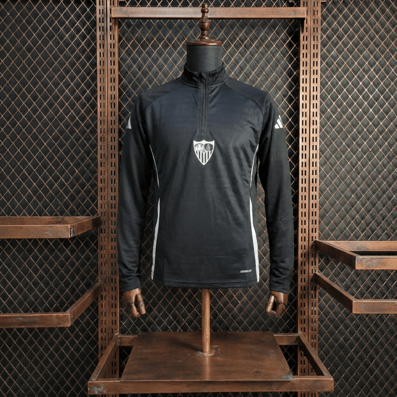 Sevilla Long-sleeved half-pull training 2026 New Season Football Jersey Sports Shirt
