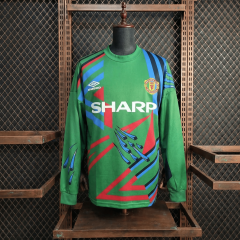 Retro Manchester United Goalkeeper Long Sleeve 92/93 Season Football Jersey Sports Shirt