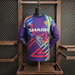 Retro Manchester United Goalkeeper Long Sleeve 92/93 Season Football Jersey Sports Shirt