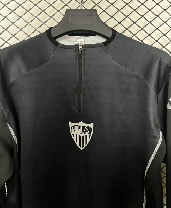 Sevilla Long-sleeved half-pull training 2026 New Season Football Jersey Sports Shirt