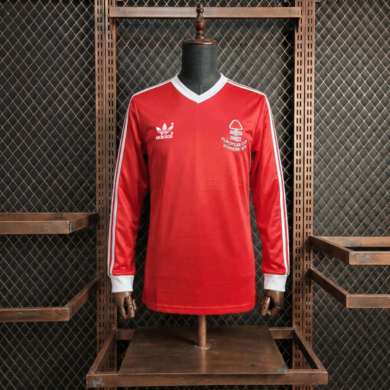Retro Nottingham Forest Home Long Sleeve 77/80 Season Football Jersey Sports Shirt