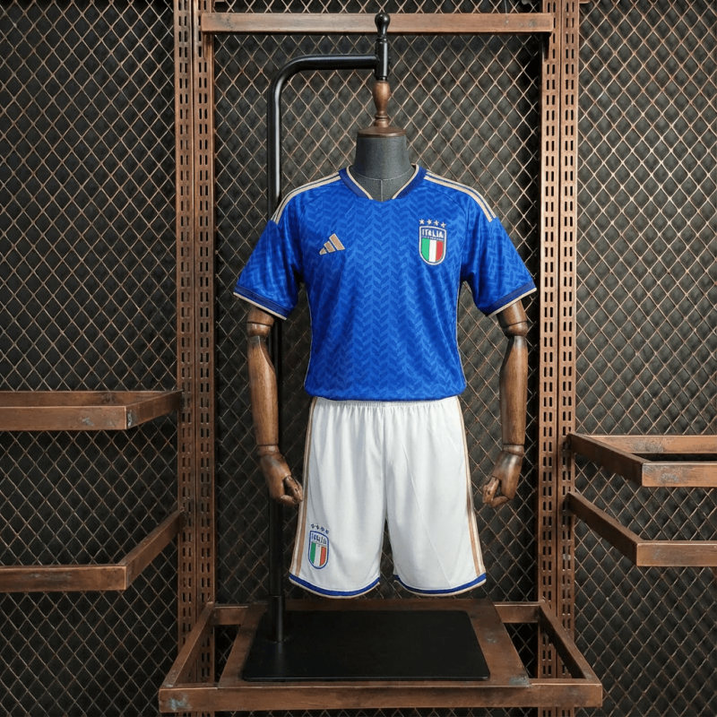KIDS Italy Home FIFA World Cup 2026 Shirt + Shorts + Socks Kit Football Team Shirt Jersey