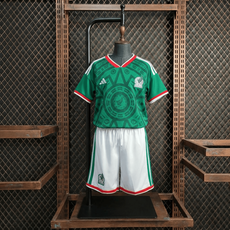 KIDS Mexico Home FIFA World Cup 2026 Shirt + Shorts + Socks Kit Football Team Shirt Jersey