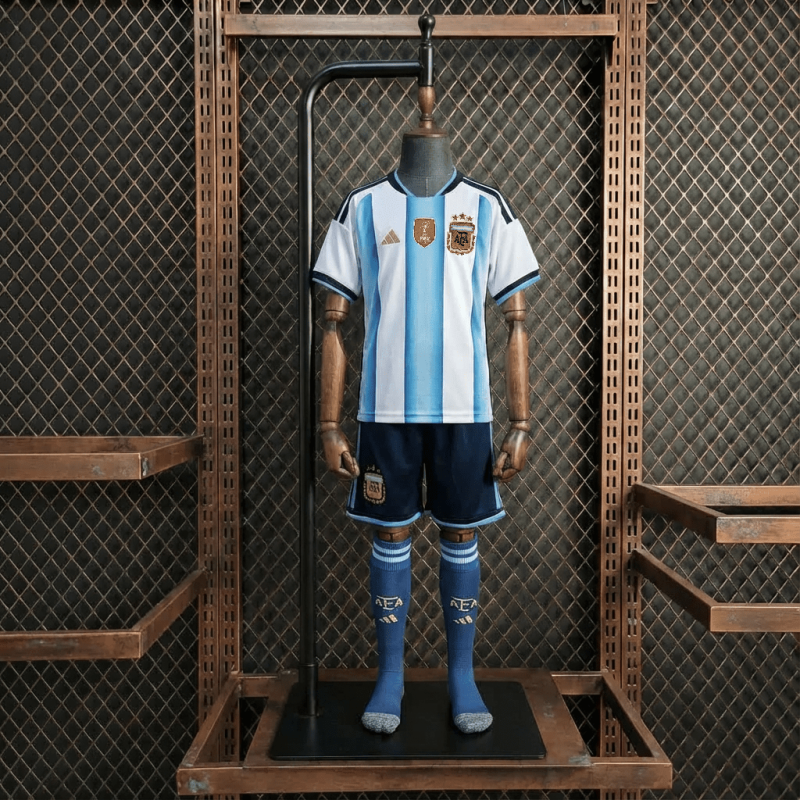 Argentina Home FIFA World Cup 2026 Shirt + Shorts + Socks Kit Football Team Shirt Jersey