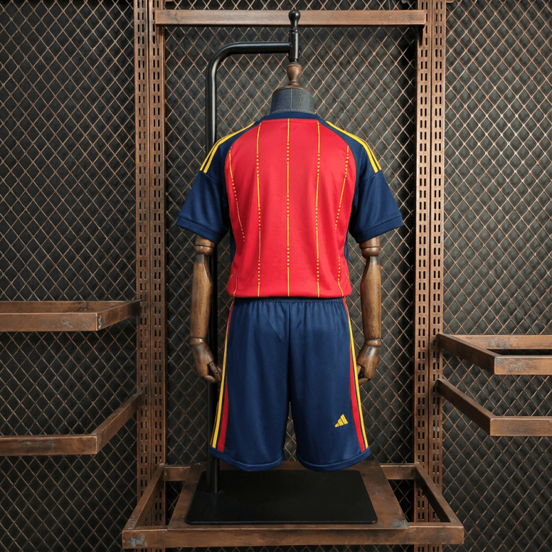 KIDS Spain Home FIFA World Cup 2026 Shirt + Shorts + Socks Kit Football Team Shirt Jersey