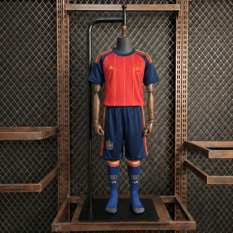 Spain Home FIFA World Cup 2026 Shirt + Shorts + Socks Kit Football Team Shirt Jersey