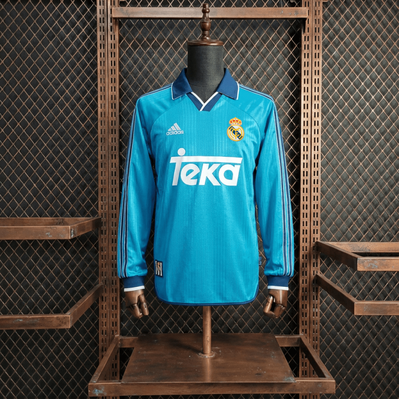 Retro Real Madrid Third Away Long-Sleeved 99/00  Season Football Jersey Sports Shirt