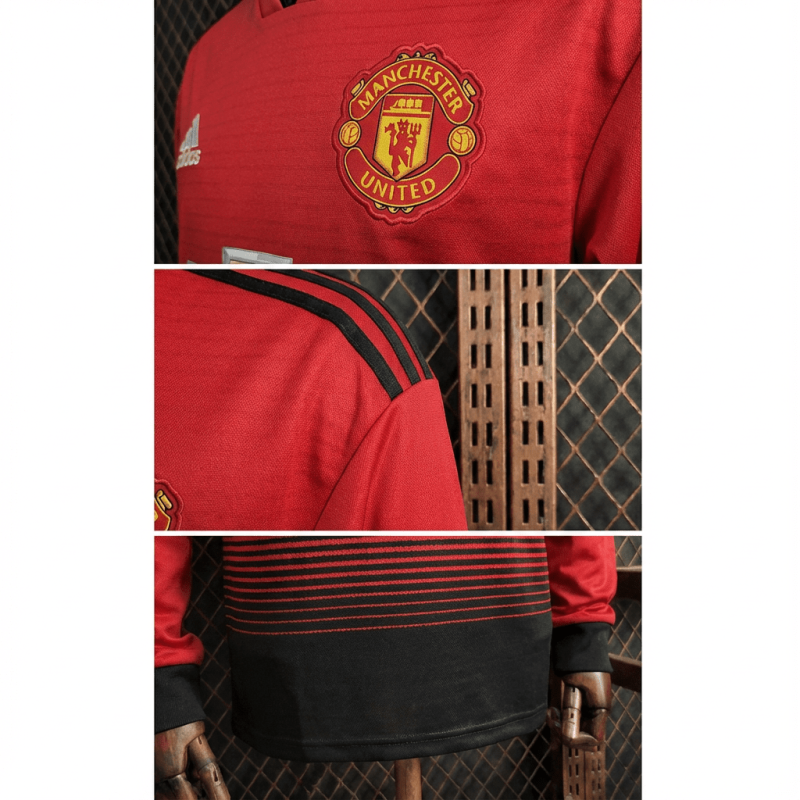 Retro Manchester United Home Long-Sleeve 2018/19 Season Football Jersey Sports Shirt