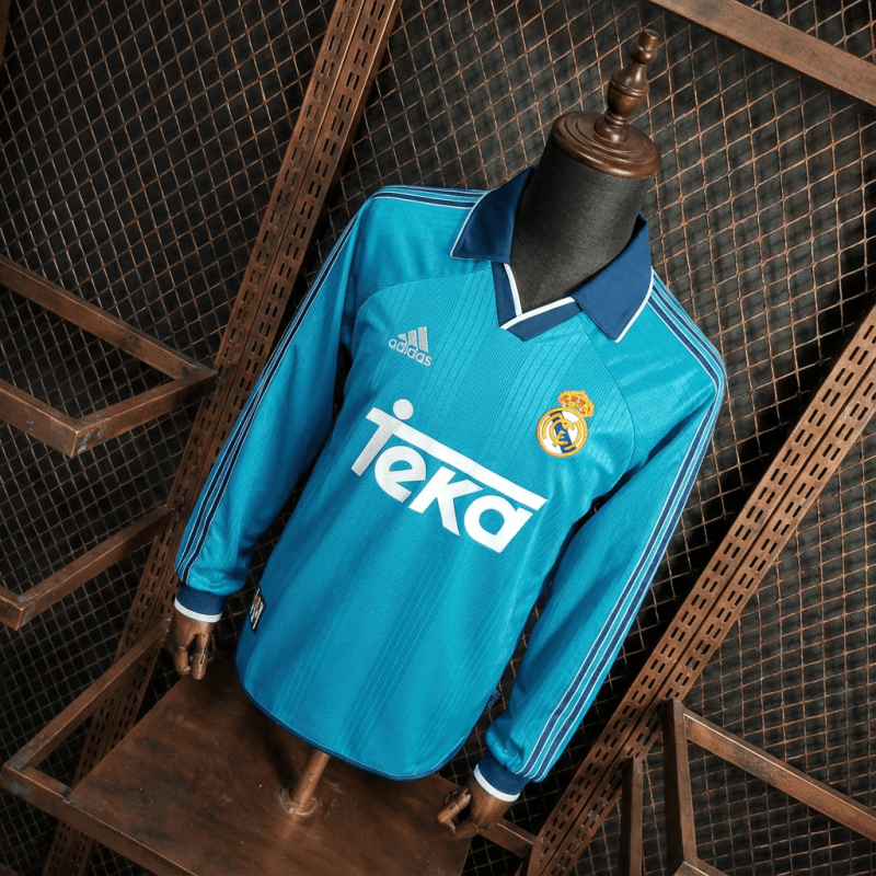 Retro Real Madrid Third Away Long-Sleeved 99/00  Season Football Jersey Sports Shirt