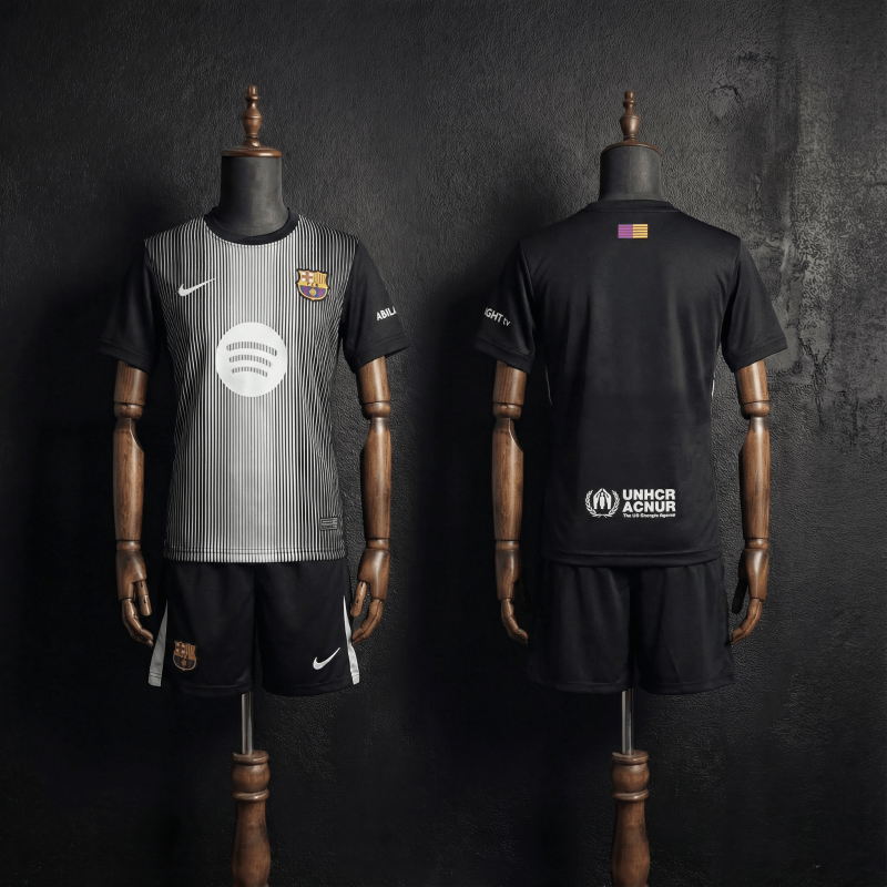 Kids Barcelona Goalkeeper Kit 2025/2026 New Season Football Jersey Sports Shirt