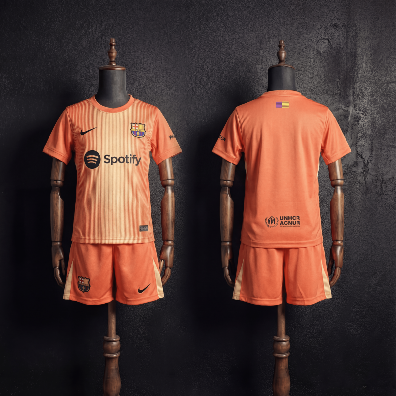 Kids Barcelona Goalkeeper Kit 2025/2026 New Season Football Jersey Sports Shirt