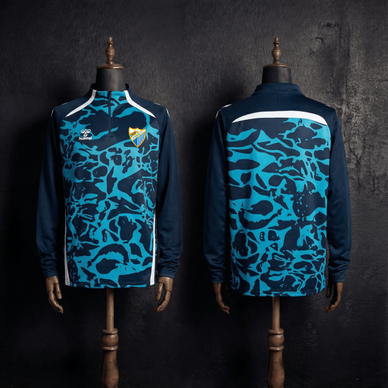 Málaga Long-sleeved half-pull training 2025/2026 New Season Football Jersey Sports Shirt