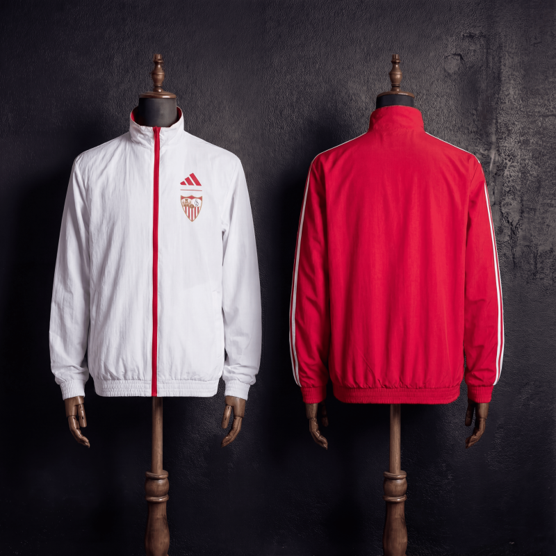 Reversible Windbreaker Jacket Sevilla 2025/2026 New Season Football Jersey Sports Shirt
