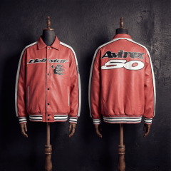 Avirex 50 Hellstar Graphic Leather Bomber Jacket