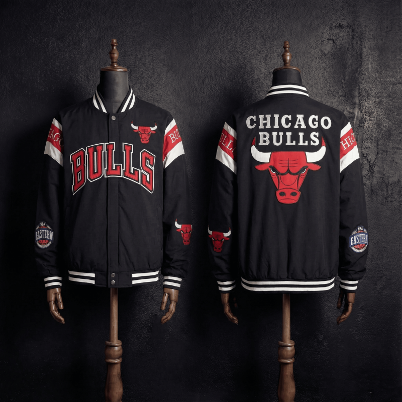 Men's Chicago Bulls Varsity Jacket with NBA Eastern Conference Patch