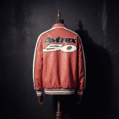 Avirex 50 Hellstar Graphic Leather Bomber Jacket