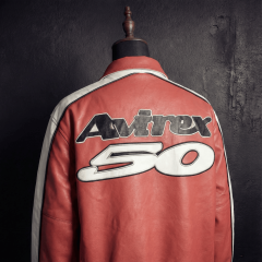 Avirex 50 Hellstar Graphic Leather Bomber Jacket