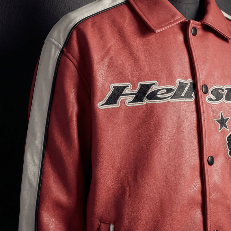 Avirex 50 Hellstar Graphic Leather Bomber Jacket