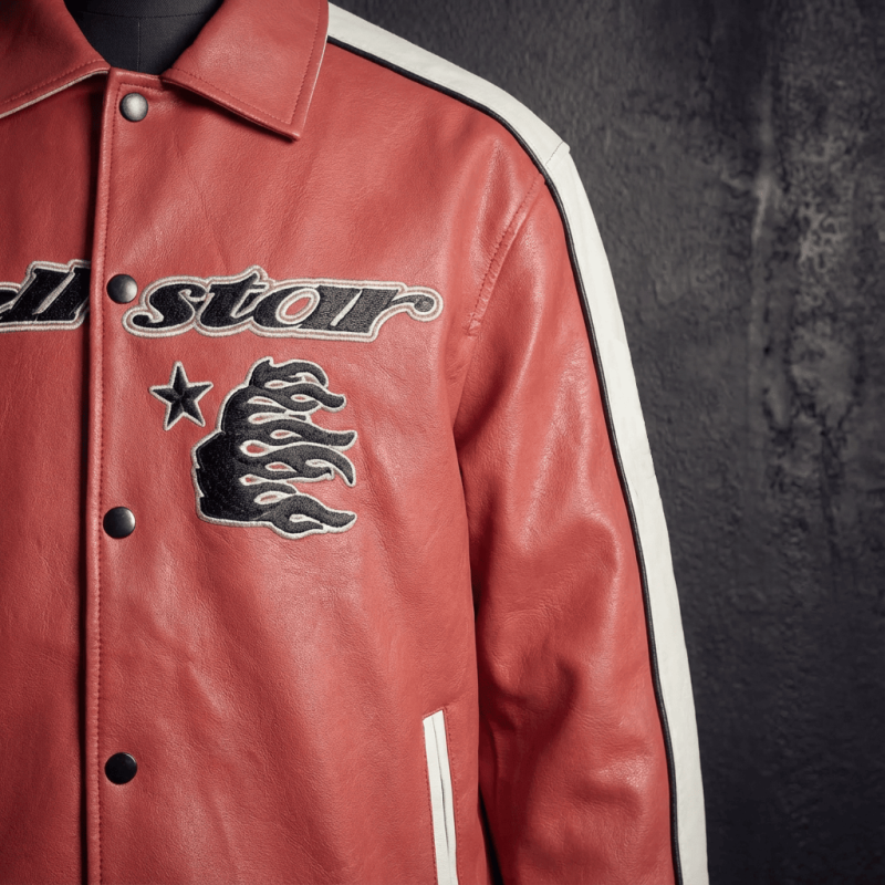 Avirex 50 Hellstar Graphic Leather Bomber Jacket